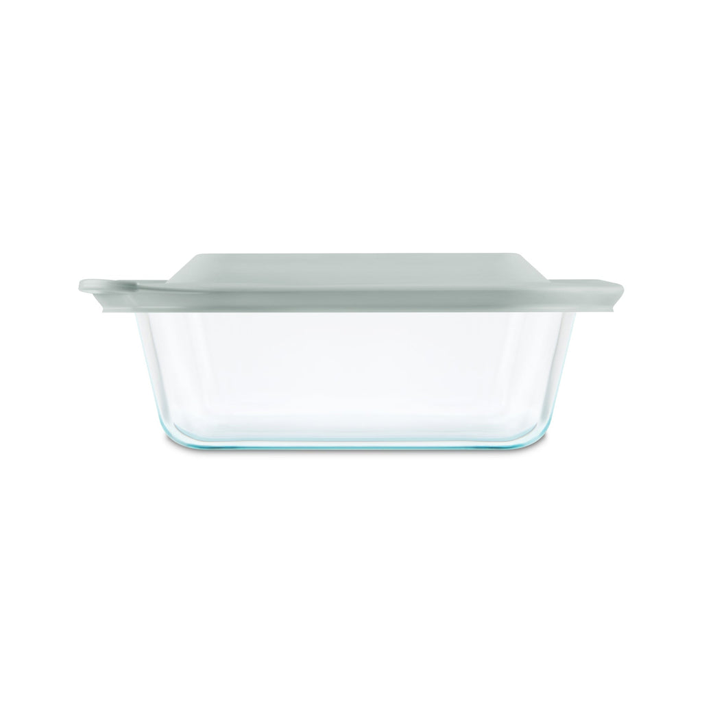 Pyrex® Deep 8" Square Glass Baking Dish with Sage Green Lid