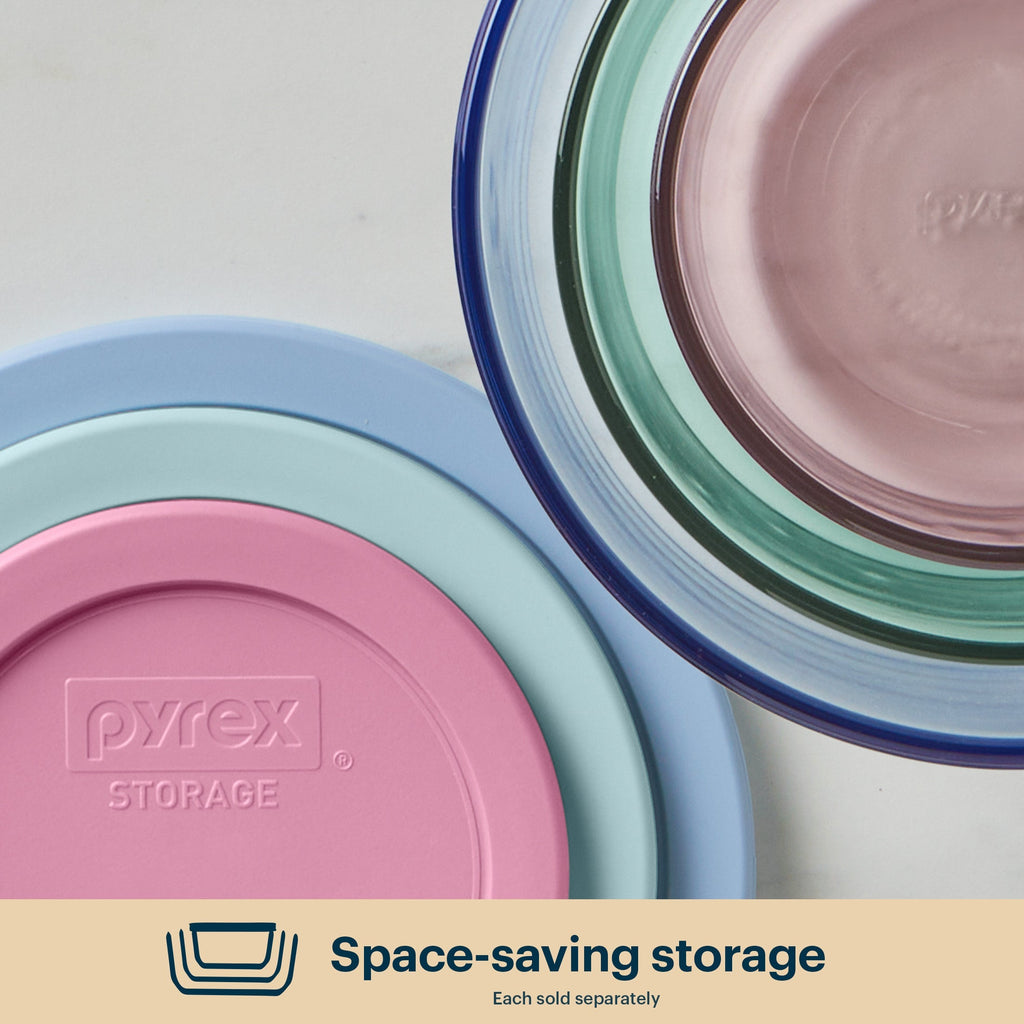 Pyrex® Simply Store® Tinted Glass 7-cup Round Storage Container with Lid, Pink