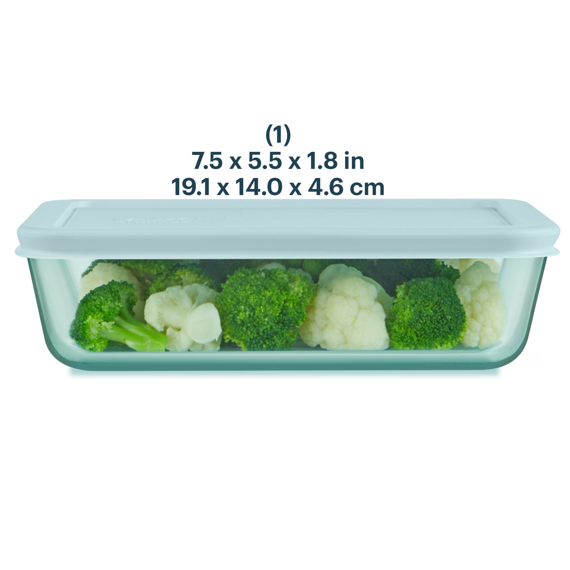 Pyrex® Simply Store® Tinted Glass 6-cup Rectangle Storage Container with Lid, Aqua