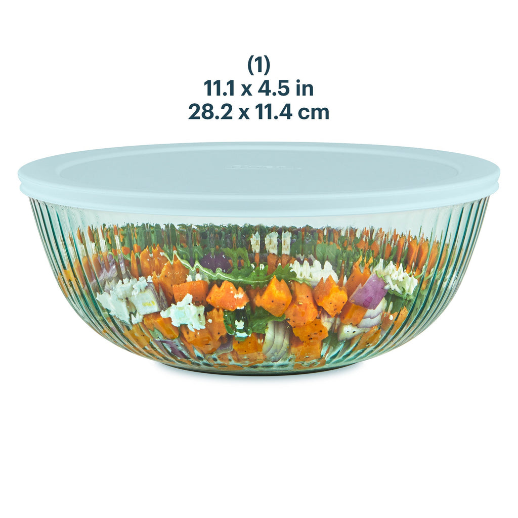 Pyrex® Colors Sculpted Tinted 4.5-quart Mixing Bowl with Lid, Aqua