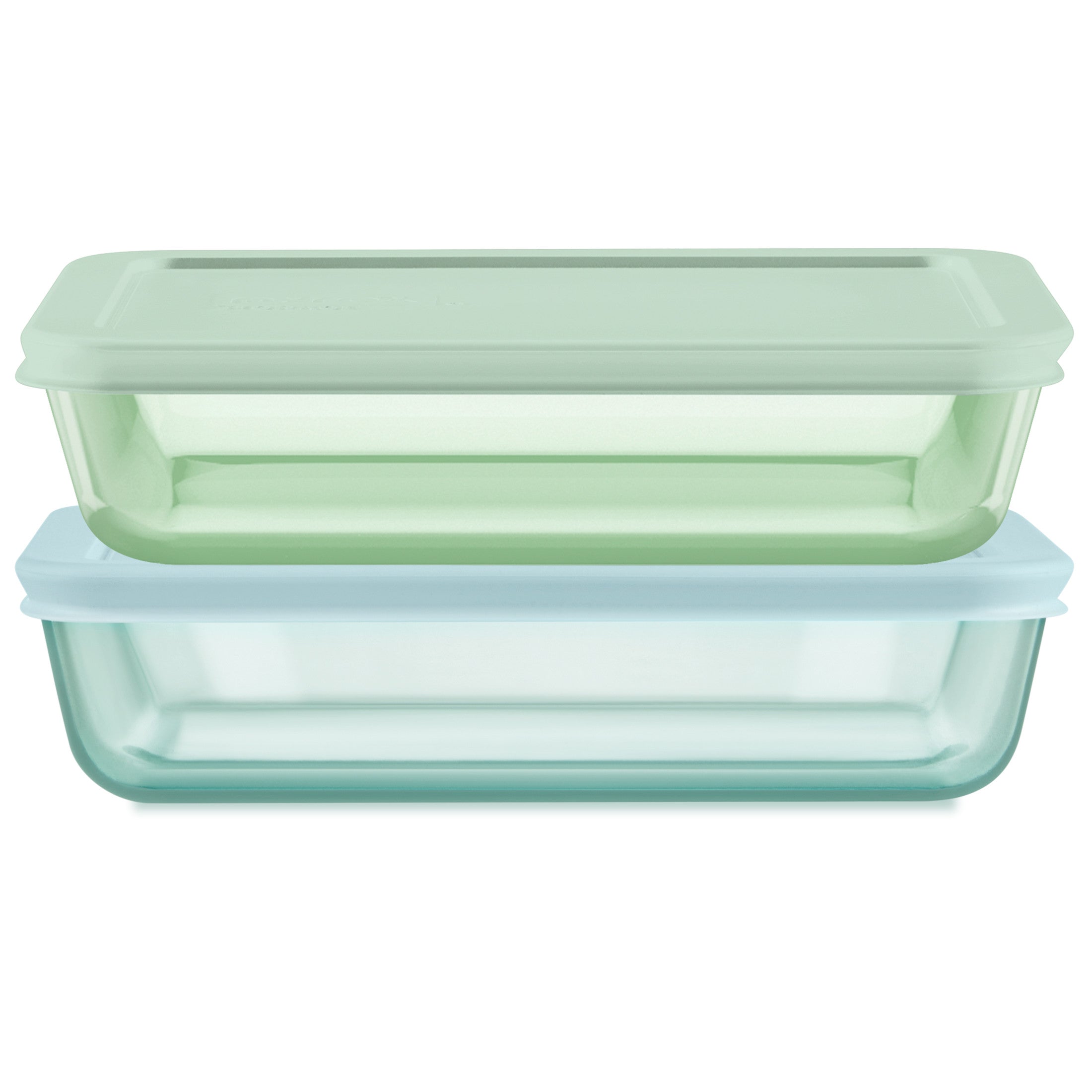 Pyrex® Simply Store® Tinted Glass 3-cup Rectangle Storage Containers, 4-pc Set, Mixed Colors