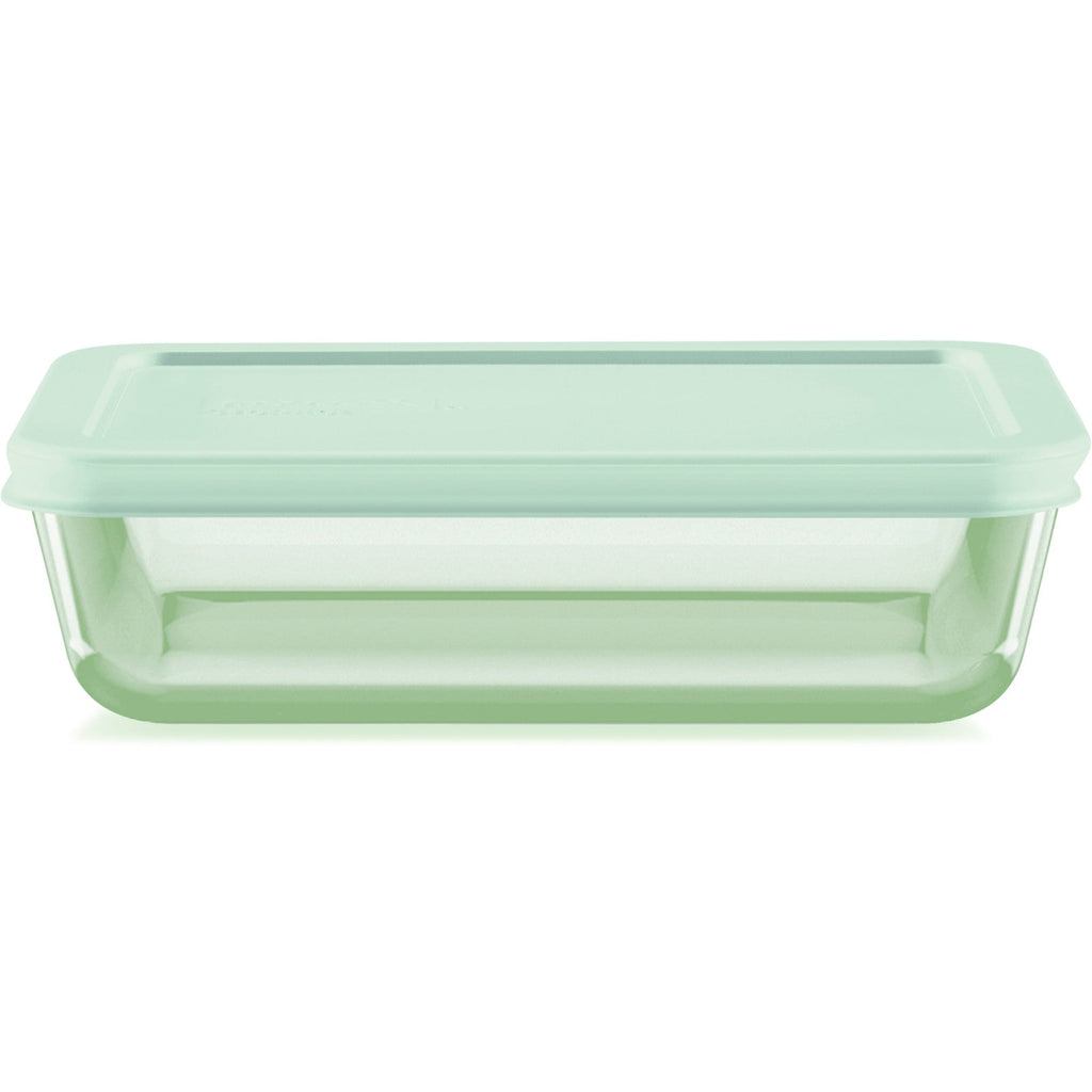 Pyrex® Simply Store® Tinted 3-cup Rectangle Storage with Green Plastic Lid