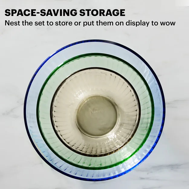 Pyrex® Colors Sculpted Tinted 3-piece Mixing Bowl Set