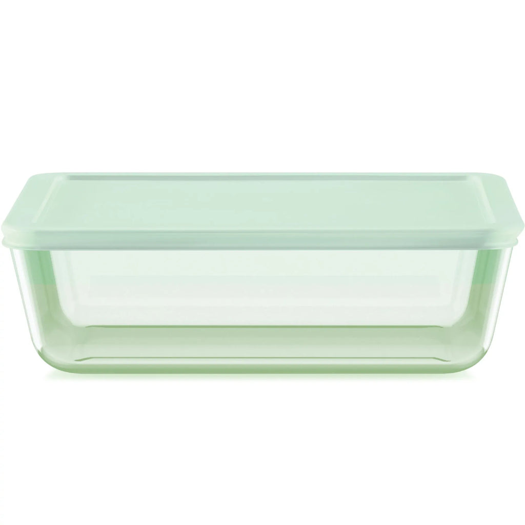 Pyrex® Simply Store® Tinted 11-cup Rectangle Storage with Green Plastic Lid