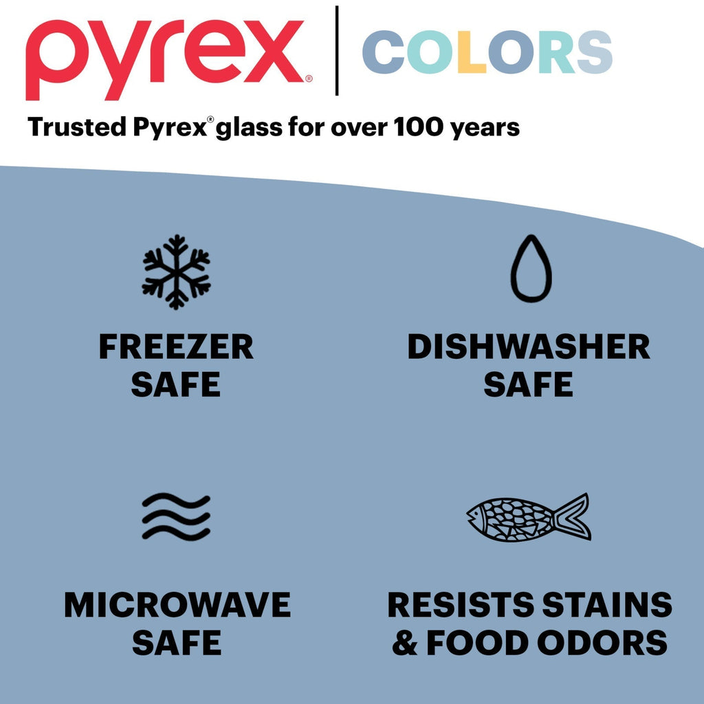 Pyrex® Simply Store® Tinted 12-piece Storage Set with Plastic Lids, Green and Blue