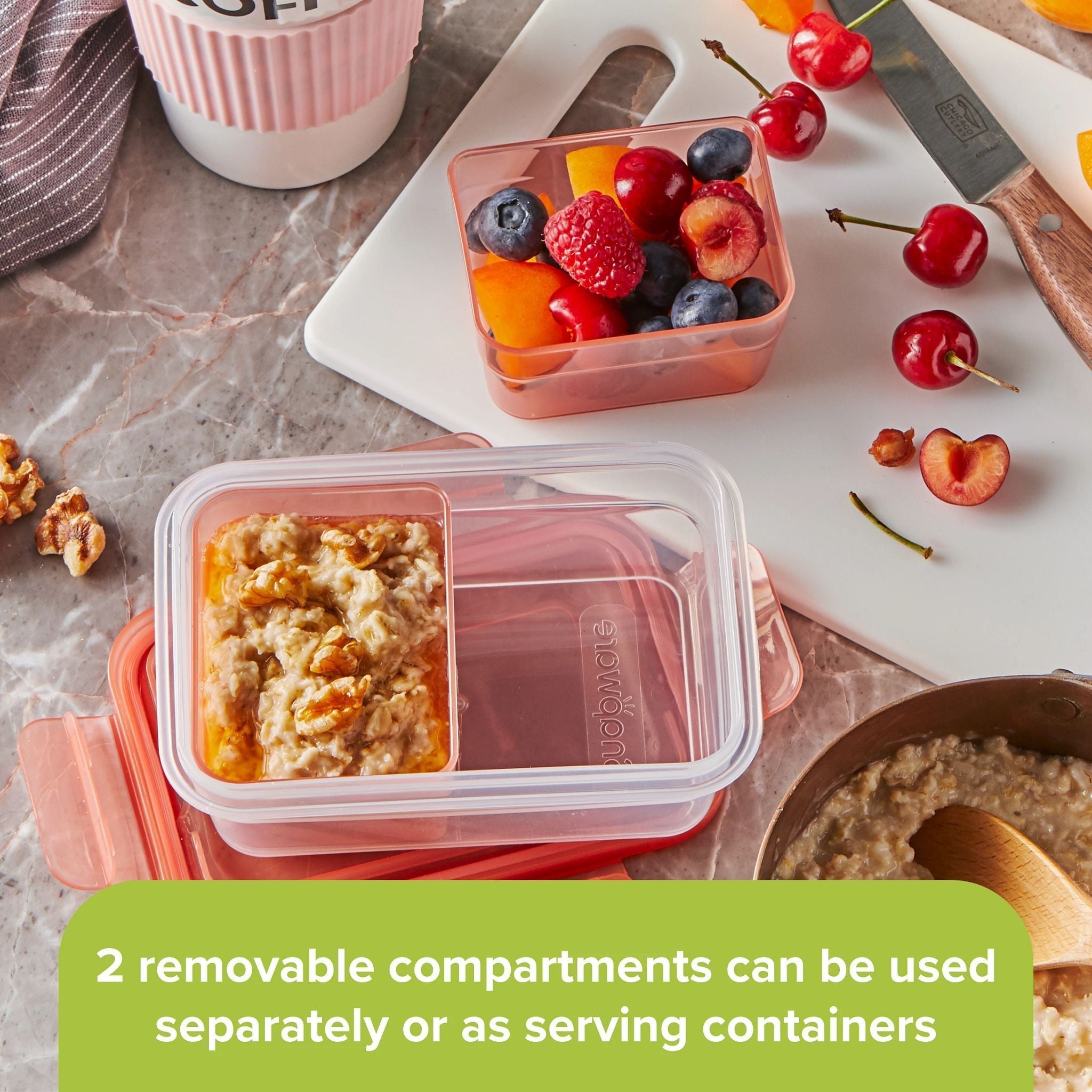 Snapware® Meal Prep Divided: 2-cup Rectangle Storage Container, 2-Section