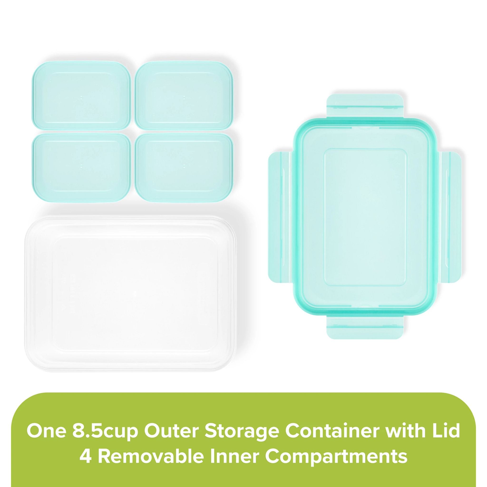 Snapware® Meal Prep Divided: 8.5-cup Rectangle Storage Container, 4-Section