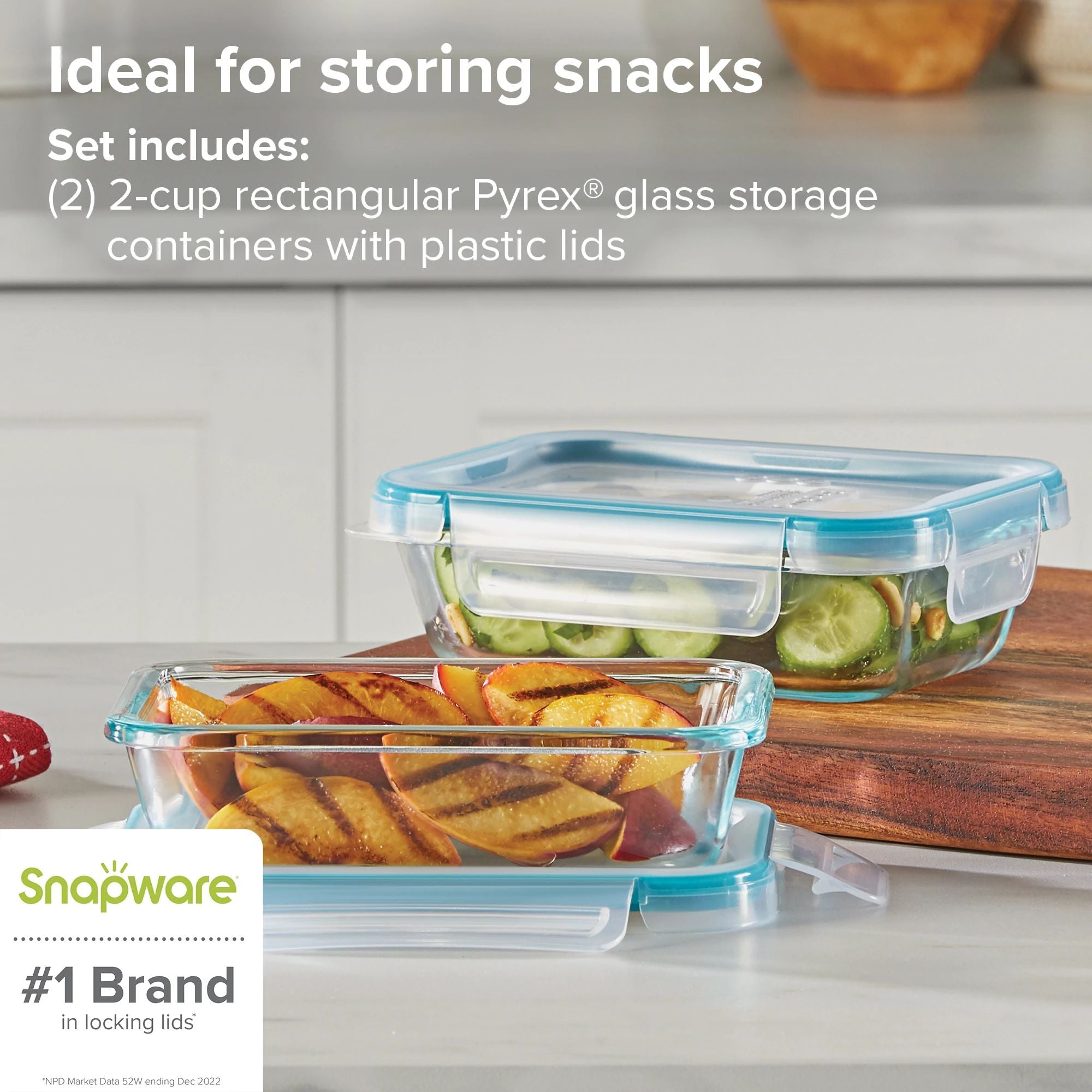 Snapware® Total Solution® Pyrex® 4-piece Glass Storage Set with Plastic Lids