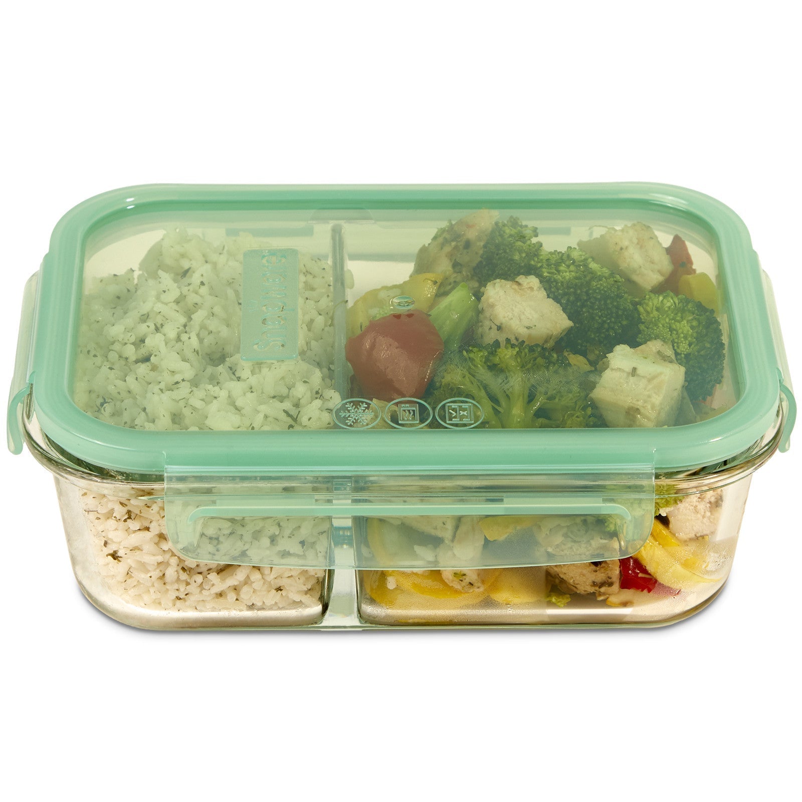 Snapware® MealBox™ 4-cup Divided Glass Storage Container with Lid