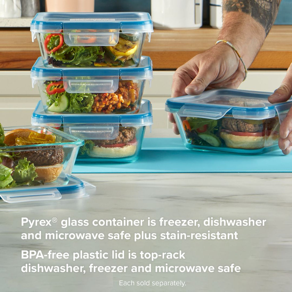 Snapware® Total Solution® Pyrex® Glass 4-cup Square Food Storage with Plastic Lid