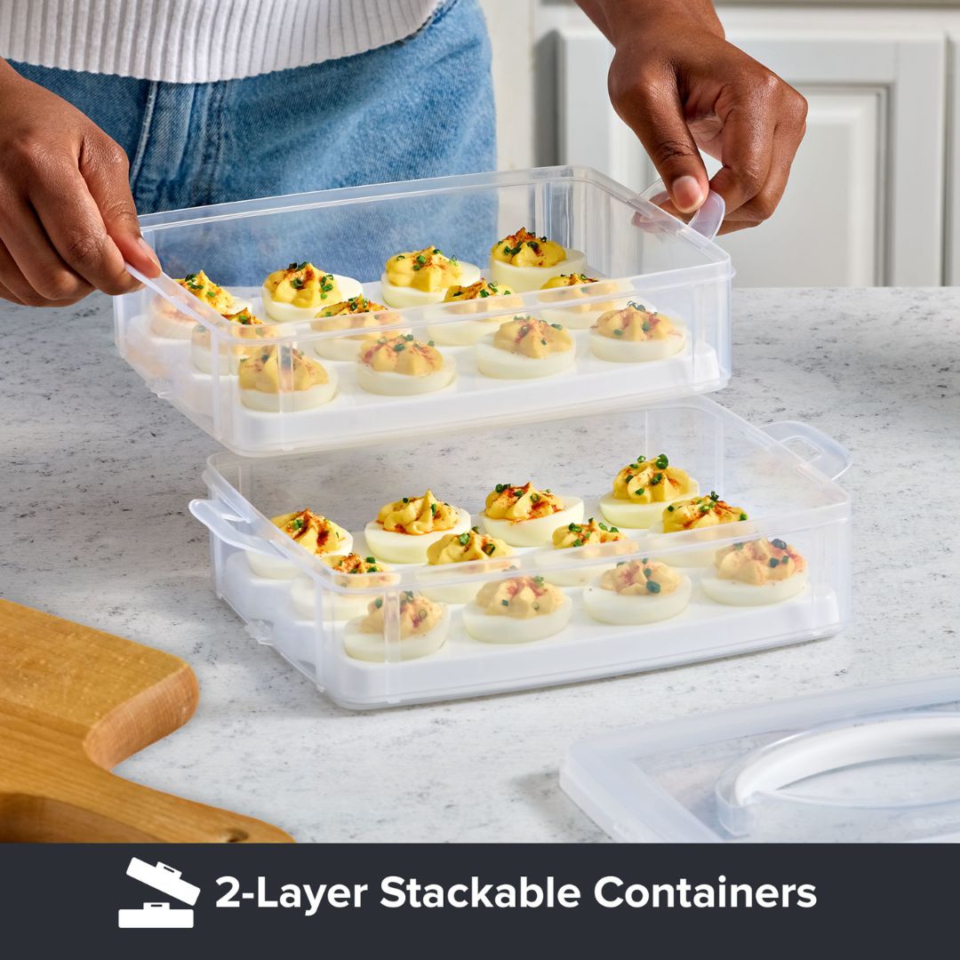 Snapware® Snap 'N Stack 2-Layer Food Storage Container with Egg Holder Trays