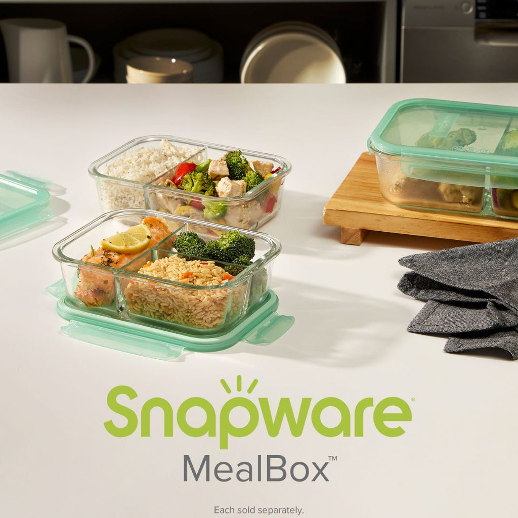 Snapware® MealBox™ 3.8-cup Divided Glass Storage Container with Lid