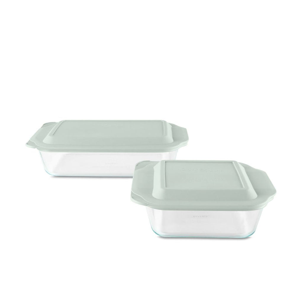 Pyrex® Deep 4-piece Baking Dish Set with Sage Lids