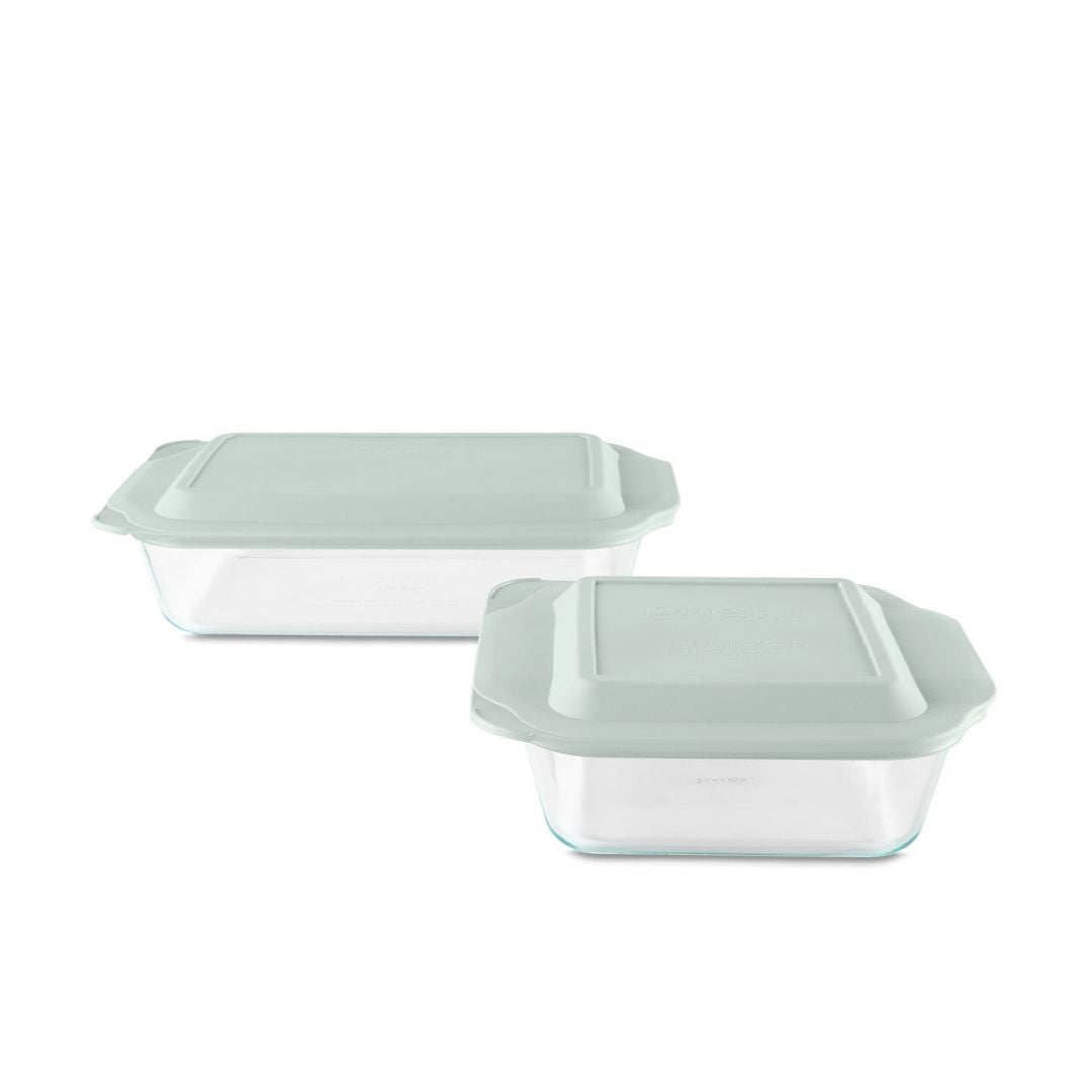 Pyrex® Deep 4-piece Baking Dish Set with Sage Lids