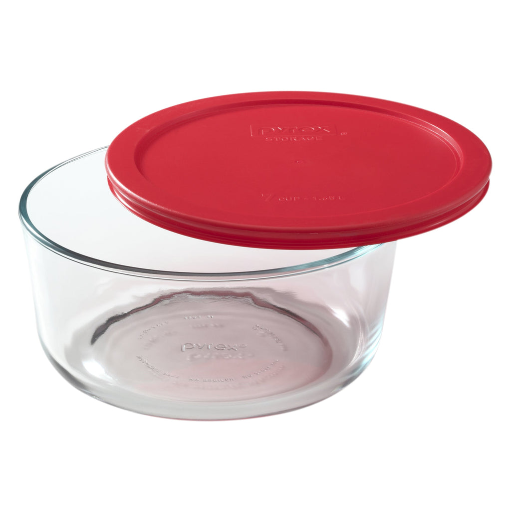 Pyrex® Simply Store® 7-cup Glass Food Storage Container with Red Lid